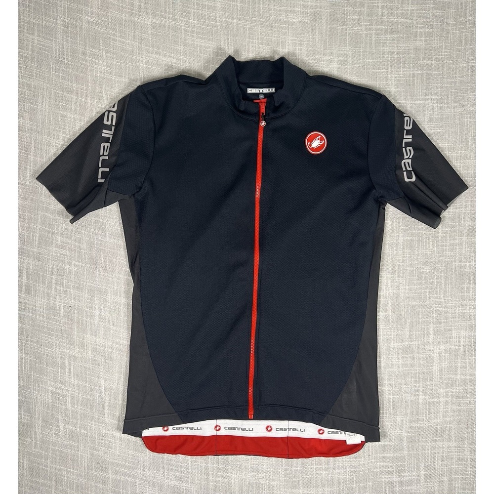 Castelli Cycling Short Sleeve Jersey Black Size XXL Zip Up